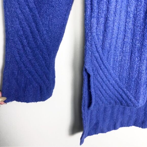 ANTHROPOLOGIE | MOTH Oversized High Low Button Front Blue Cardigan Women’s Small - Picture 6 of 11